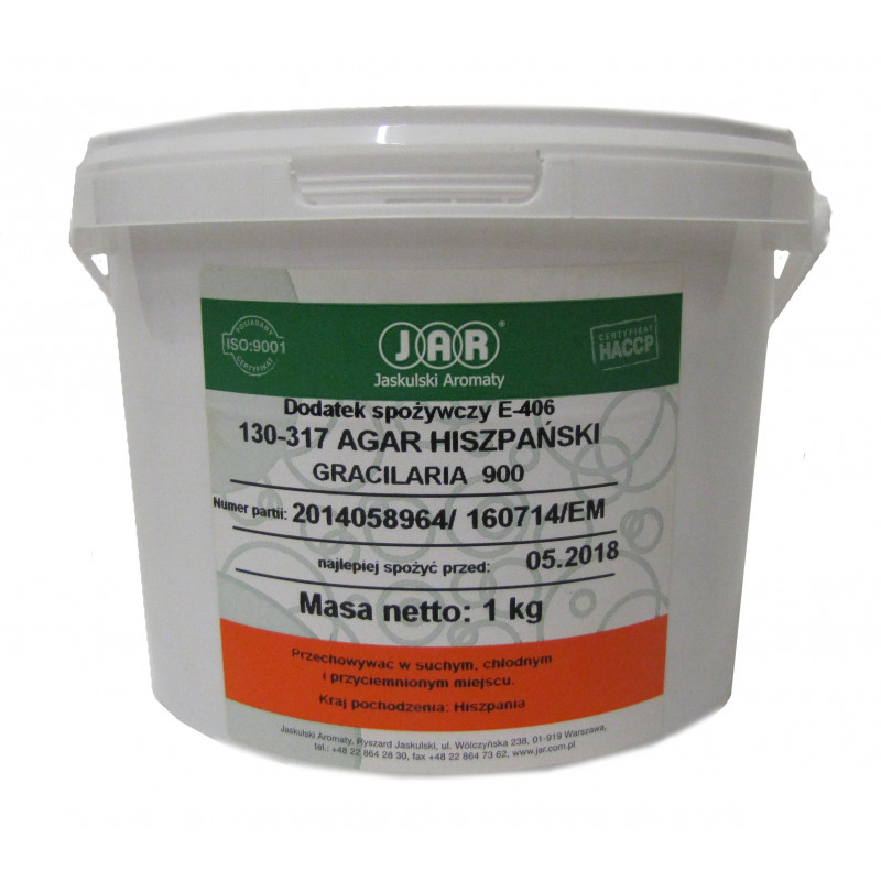 1kg AGAR HISZPAŃSKI 850 substancja żelujaca roślinna E406 JAR