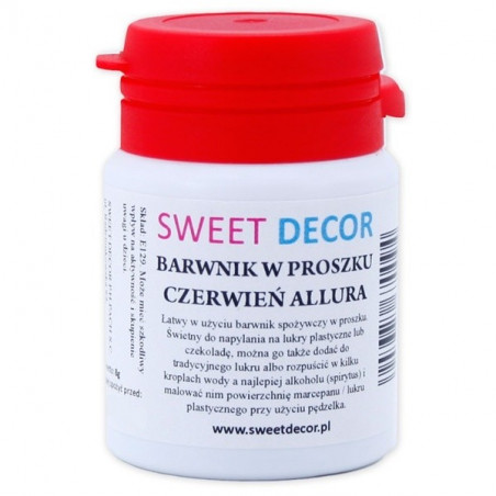 8g Barwnik CZERWIEŃ ALLURA spożywczy w PROSZKU Sweetdecor