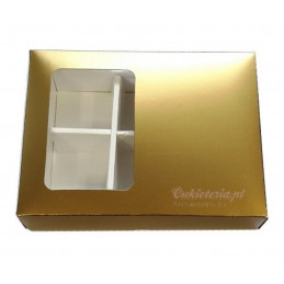 1 szt. Pudełko na 6 szt. pralin 65/105/45 mm ZŁOTE MAT