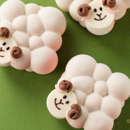 Cloud 120 Silikomart - forma silikonowa do monoporcji - chmurka - dł. 71 x szer. 71 x wys. 34 mm / poj. 120 ml x 6 porcji