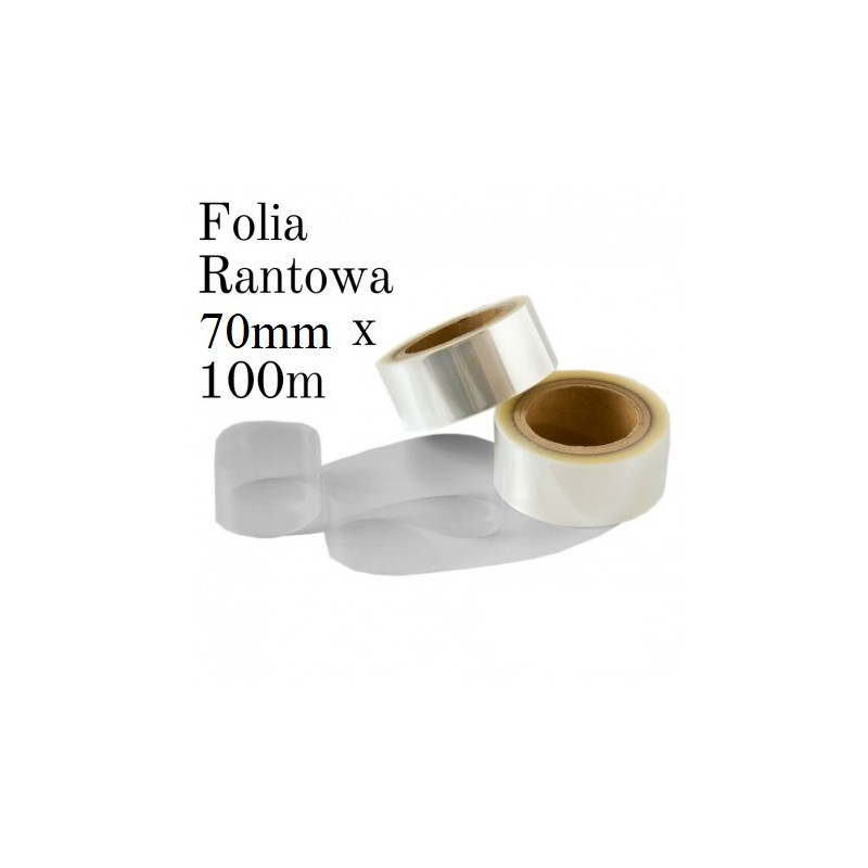 Folia Rantowa 70mmx100m PRZEZROCZYSTA bez nadruku grubość 83µ Folia Rantowa 70mmx100m PRZEZROCZYSTA bez nadruku grubość 83µ
