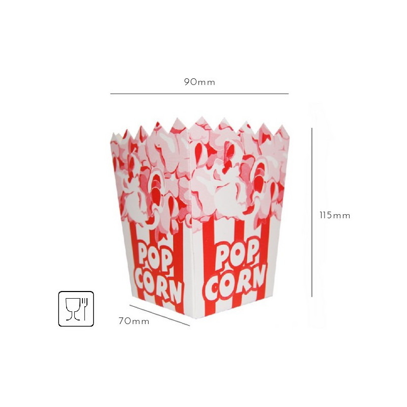 100 szt. KARTONIK/KUBEK na Popcorn MAŁY 70x115x90 mm (kolory)