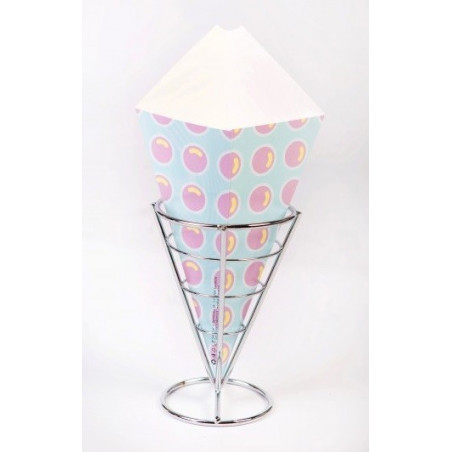 25 szt. ROŻEK do BUBBLE WAFFLE w Kropki NIEBIESKI 190x255 mm Sav