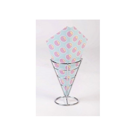 25 szt. ROŻEK do BUBBLE WAFFLE w Kropki NIEBIESKI 190x255 mm Sav