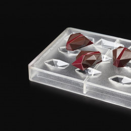PC50 Heart Design Pavoni Italia - forma z poliwęglanu do nowoczesnych pralin - diamentowe serca