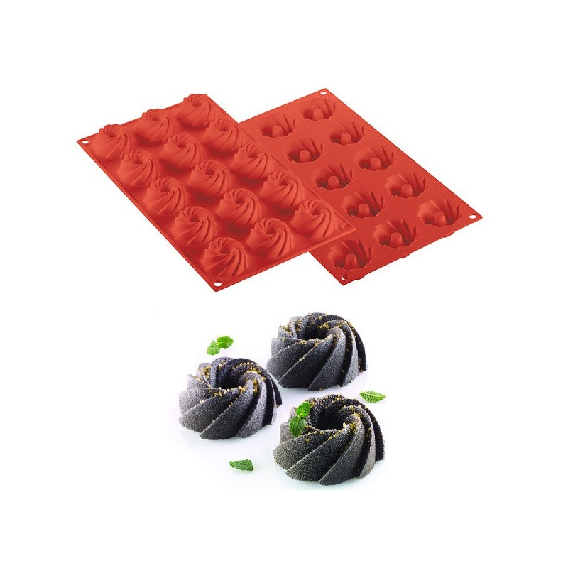 Forma silikonowa SF310 SWIRL 15 monoporcji Silikomart Forma silikonowa SF310 SWIRL 15 monoporcji Silikomart