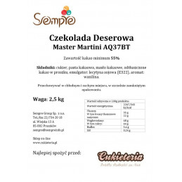 1kg Czekolada CIEMNA/DESEROWA 55% AQ37BT Master Martini