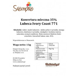 1kg Czekolada MLECZNA Ivory Coast 35% 771 Lubeca