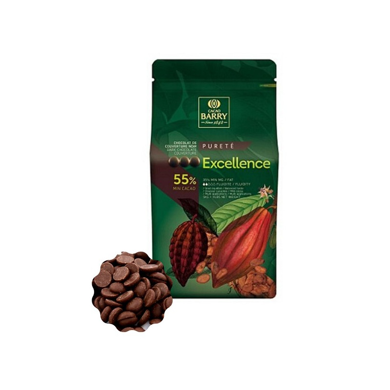 5kg Czekolada CIEMNA Excellence 55% CHD-R55EXEL-E4-U72 Cacao Barry