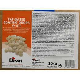 10kg FAT-BASED COATING DROPS WHITE drobne dropsy z BIAŁEJ czekolady (polewa niewymagająca temperowania) Dawn