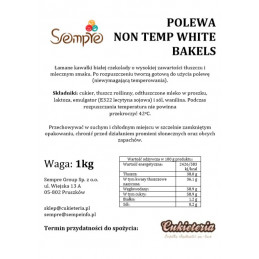 1kg NON TEMP WHITE Surogat czekoladowy/polewa czekoladowa BIAŁA Bakels