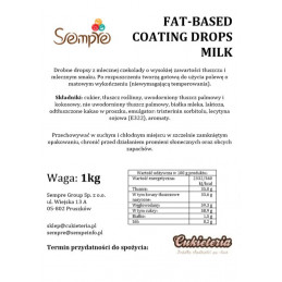 1kg FAT-BASED COATING DROPS MILK drobne dropsy z MLECZNEJ czekolady (polewa niewymagająca temperowania) Dawn