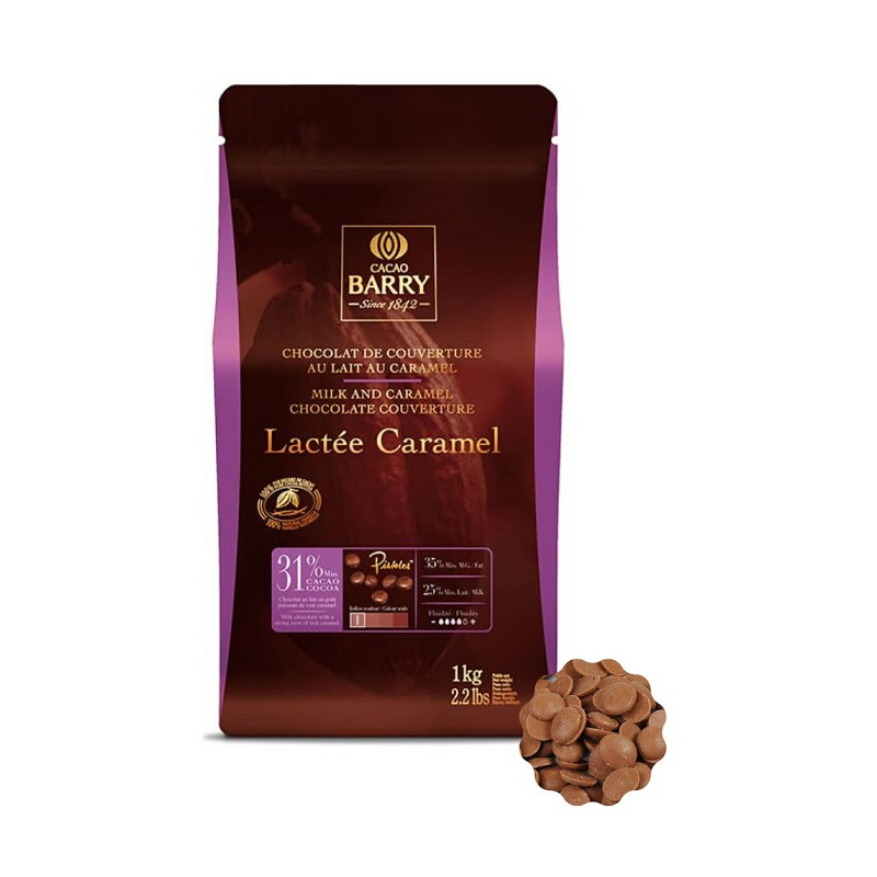 5kg Czekolada MLECZNA Z KARMELEM Lactee Caramel 31% CHF-N31CARA-E4-U72 Cacao Barry