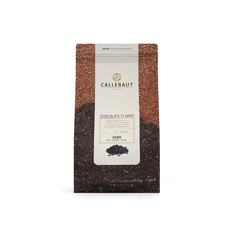 5kg Dekoracja czekoladowa CHOCOLATE FLAKES DARK LARGE 2.7-6.5 mm SPLIT-9-D-E4-U72 Callebaut
