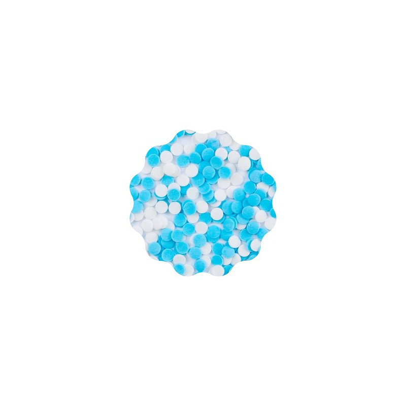 1kg KÓŁECZKA BIAŁO-NIEBIESKIE konfetti cukrowe 6 mm Sempre