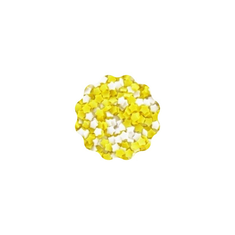 30g GWIAZDKI BIAŁE I ŻÓŁTE konfetti cukrowe 5 mm Sweet Decor 30g GWIAZDKI BIAŁE I ŻÓŁTE konfetti cukrowe 5 mm Sweet Decor
