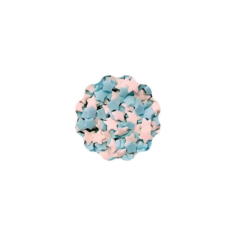 1kg GWIAZDKI BIAŁE I NIEBIESKIE konfetti cukrowe 5 mm Sweet Decor
