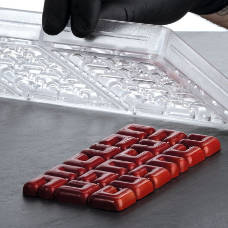 PC5003 Ola Pavoni Italia - forma z poliwęglanu do tabliczek czekolady - dł. 155 x szer. 77 x wys. 10 mm / poj. 100 g