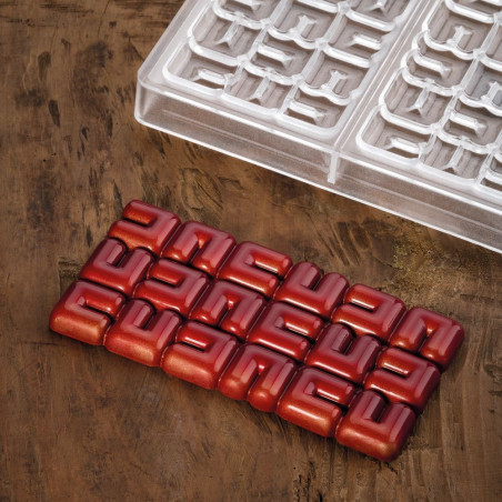 PC5003 Ola Pavoni Italia - forma z poliwęglanu do tabliczek czekolady - dł. 155 x szer. 77 x wys. 10 mm / poj. 100 g