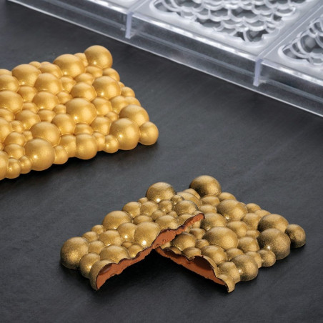 PC5001 Sparkling Pavoni Italia - forma z poliwęglanu do tabliczek czekolady - dł. 150 x szer. 77 x wys. 12 mm / poj. 100 g