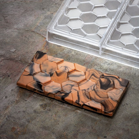 PC5006 Pavé Pavoni Italia - forma z poliwęglanu do tabliczek czekolady - dł. 155 x szer. 78 x wys. 10 mm / poj. 100 g