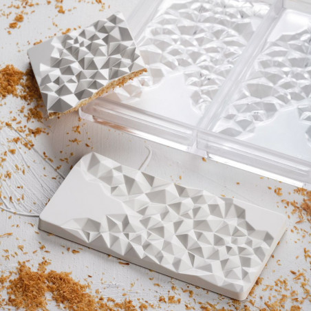 PC5004 Fragment Pavoni Italia - forma z poliwęglanu do tabliczek czekolady - dł. 154 x szer. 77 x wys. 10 mm / poj. 100 g