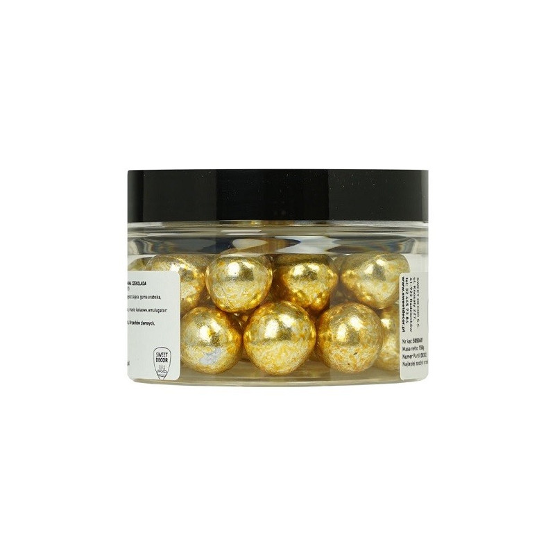 150g ZŁOTE METALIZOWANE kule z ciemnej czekolady z całym ORZECHEM LASKOWYM 5050601 Sweet Decor 150g ZŁOTE METALIZOWANE kule z ciemnej czekolady z całym ORZECHEM LASKOWYM 5050601 Sweet Decor