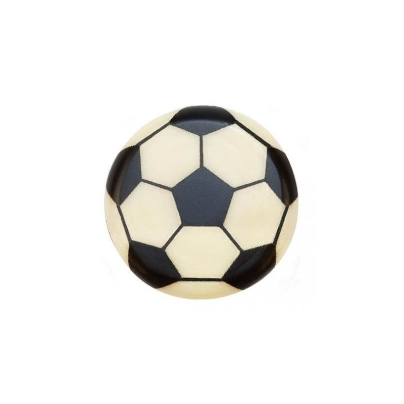 189 szt. BIAŁO-CZARNA PIŁKA FOOTBALL dekoracja z białej czekolady ∅ 30 mm 3445 Barbara Decor