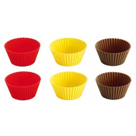 6 szt. Papilotki silikonowe 3 kolory ⌀ 70 mm 630646 Tescoma