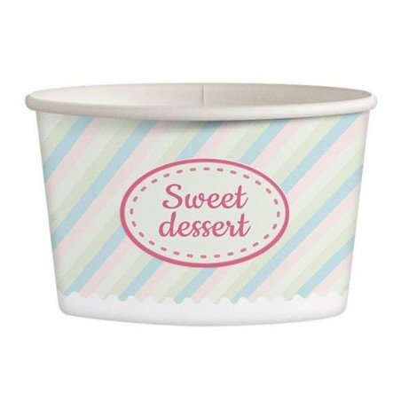 25 szt. Kubki papierowe do lodów 245 ml PASTELOWY MIX 2222 Kram