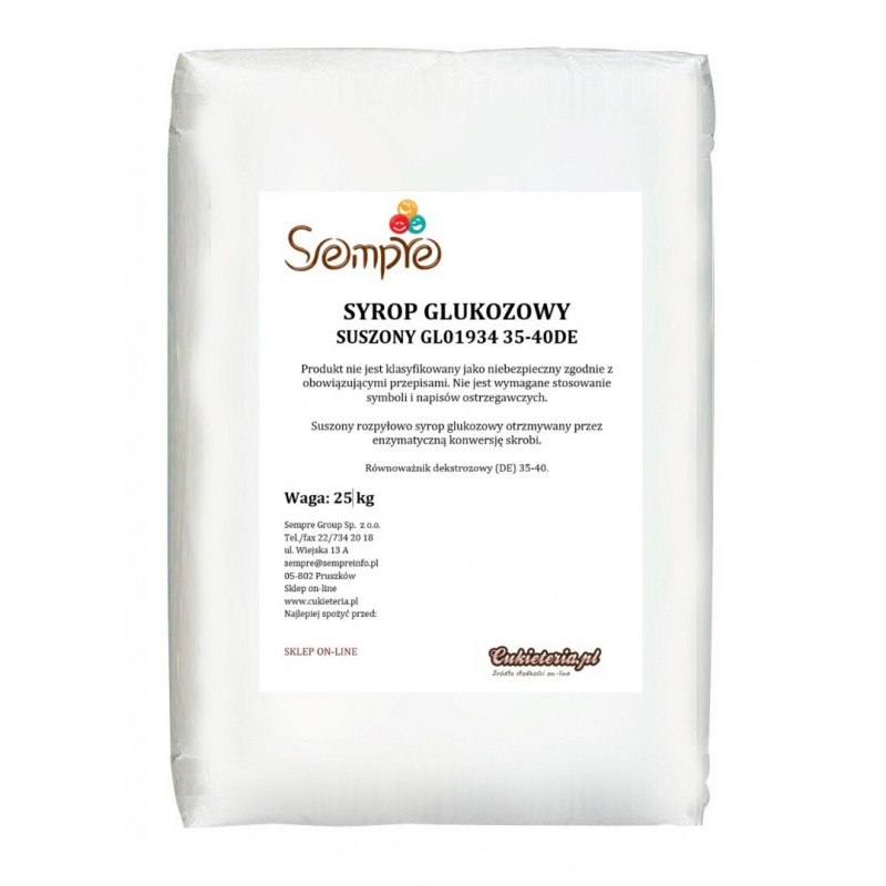 25 kg SUSZONY SYROP GLUKOZOWY GL01934 35-40DE