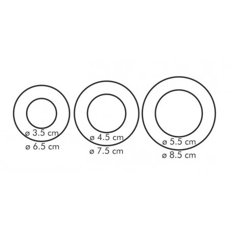 3 szt. Dwustronne foremki do wykrawania KOŁA 630860 Delicia Tescoma