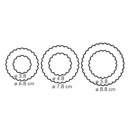 3 szt. Dwustronne foremki do wykrawania KWIATY 630861 Delicia Tescoma