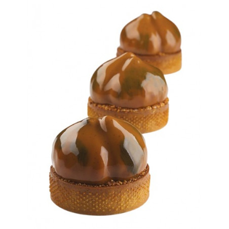 PX4357 Marron Pavoni - forma silikonowa do monoporcji - kasztany jadalne - śr. 60 x wys. 35 mm / poj. 65 ml x 20 porcji