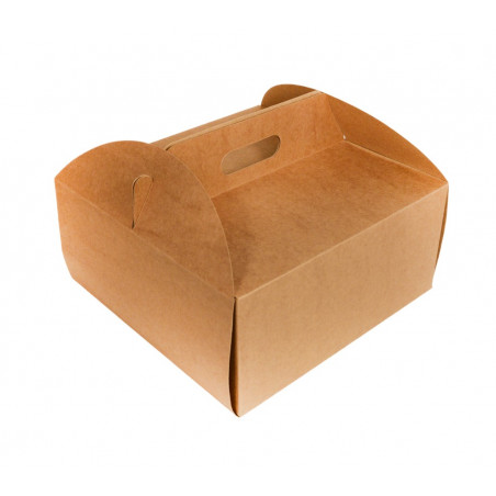 1 szt. Pudełko 220/220/140 mm brązowe z rączką T28 KRAFT Grodruk