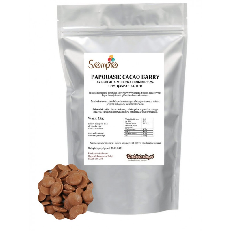 1kg Czekolada 35% MLECZNA Origine PAPOUASIE CHM-Q35PAP-E4-U70 Cacao Barry