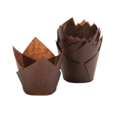 brązowa papilotka tulipan do mini muffinek - Cukieteria.pl