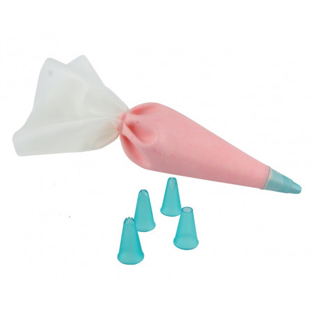 Zestaw silikonowy worek cukierniczy + 5 końcówek do dekorowania 10A09928 Tala