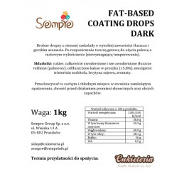 1kg FAT-BASED COATING DROPS DARK drobne dropsy z CIEMNEJ czekolady (polewa niewymagająca temperowania) Dawn