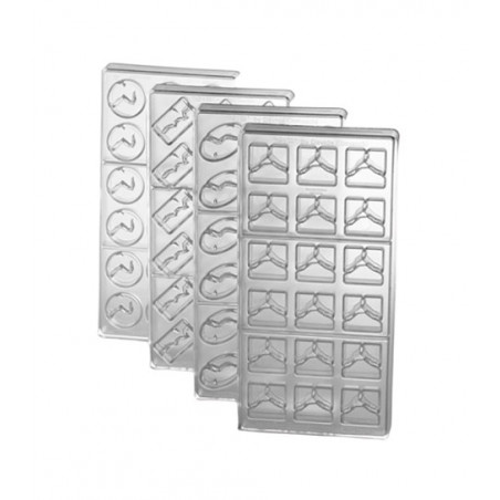 PC69 Prostokąt Abyss Pavoni Italia - forma z poliwęglanu do pralin - dł. 39 x szer. 20 x wys. 12.5 mm / poj. 10 g x 18 pralin