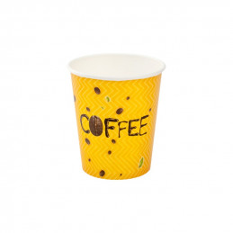 25 szt. SUPERCAPS 200 ml DOUBLE WALL CLICKPACK COFFEE&TEE kubek papierowy żółty