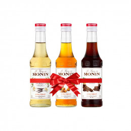 3 x 250 ml COFFEE SET LE SIROP DE MONIN zestaw klasycznych syropów do kawy