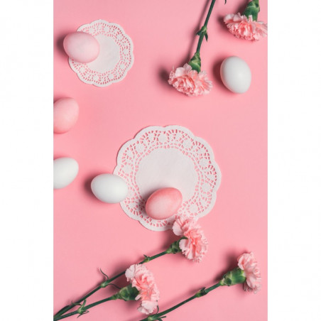 250 szt. ∅ 32 cm SERWETKI PORCELANOWE COLLINO okrągłe powlekane serwetki z koronką