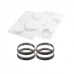 KIT TARTE RING ROUND 100 25.277.87.0065 SILIKOMART zestaw forma + 4 perforowane ranty ∅ 100 x h 20 mm