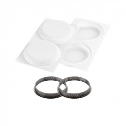 KIT TARTE RING ROUND 120 25.285.87.0065 SILIKOMART zestaw forma + 2 perforowane ranty ∅ 120 x h 20 mm