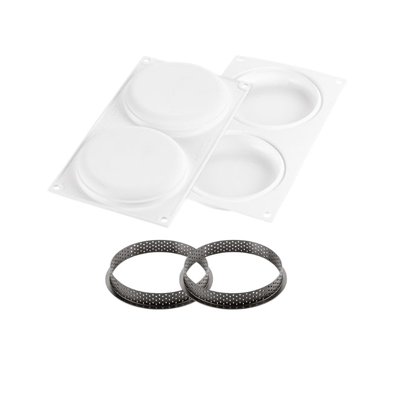 KIT TARTE RING ROUND 120 25.285.87.0065 SILIKOMART zestaw forma + 2 perforowane ranty ∅ 120 x h 20 mm