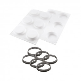 KIT TARTE RING KLASSIK 70 25.306.87.0065 SILIKOMART zestaw forma + 6 perforowanych rantów ∅ 70 x h 20 mm