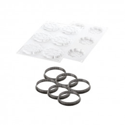 KIT TARTE RING PARADIS 80 25.298.87.0065 SILIKOMART zestaw forma + 6 perforowanych rantów ∅ 80 x h 20 mm