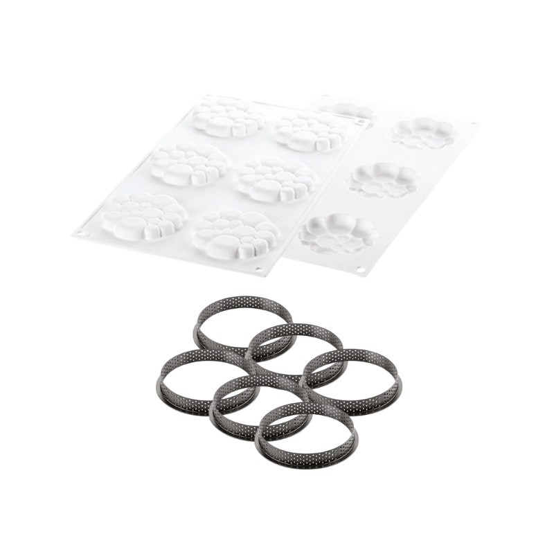 KIT TARTE RING PARADIS 80 25.298.87.0065 SILIKOMART zestaw forma + 6 perforowanych rantów ∅ 80 x h 20 mm