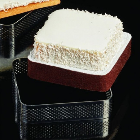 105 x 105 x h 20 mm XF02 RANT PERFOROWANY PAVONI kwadratowy rant ze stali nierdzewnej